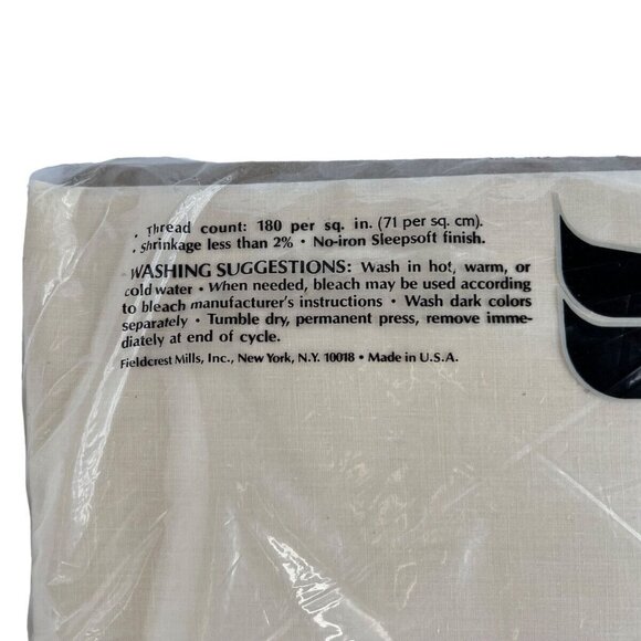 Fieldcrest Twin Flat Percale Lace Sheet 50% Cotton 50% Polyester - Picture 3 of 5